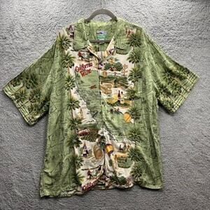 Reyn Spooner Men's XXL California Wine Hawaiian Shirt Green Button Up